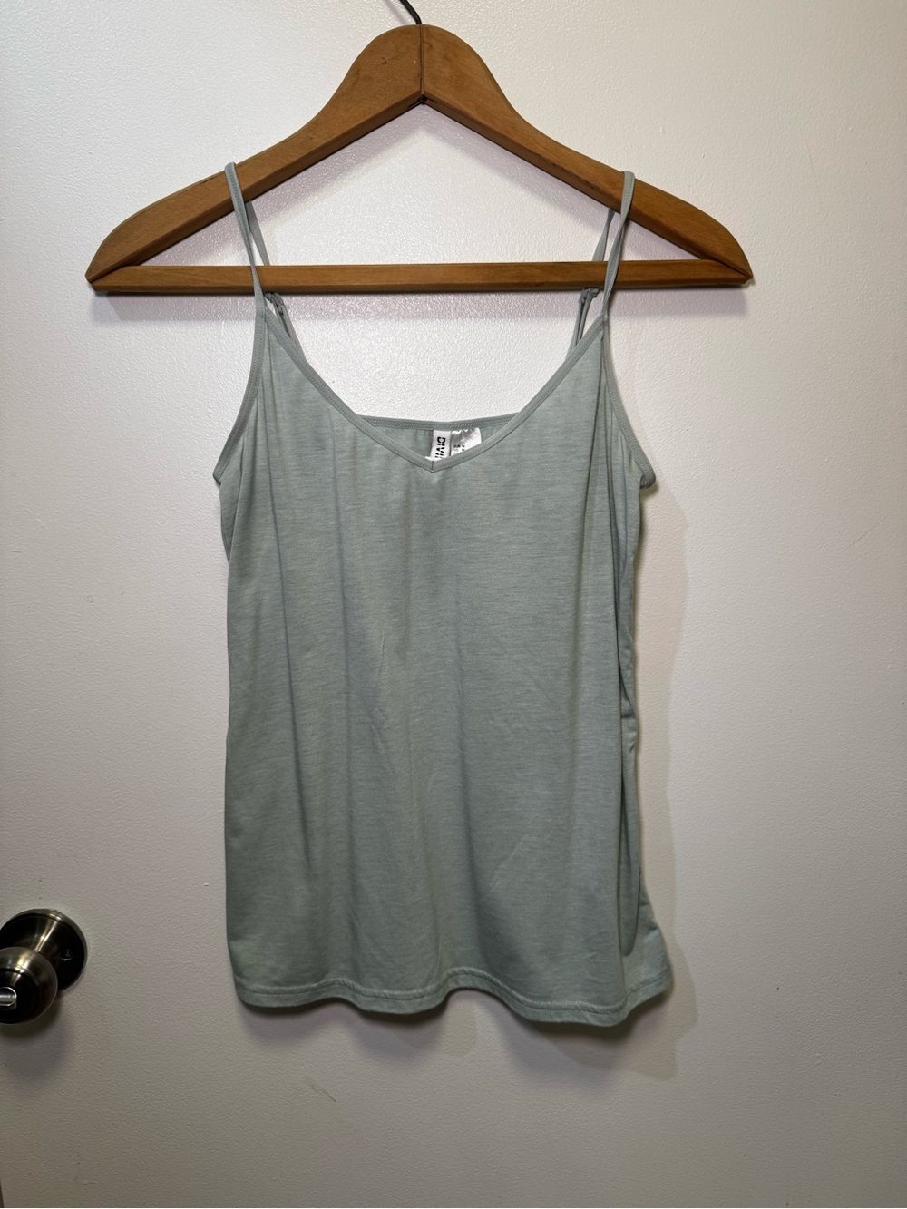 H&M Light Sage Spaghetti Strap Camisole Top Size Medium